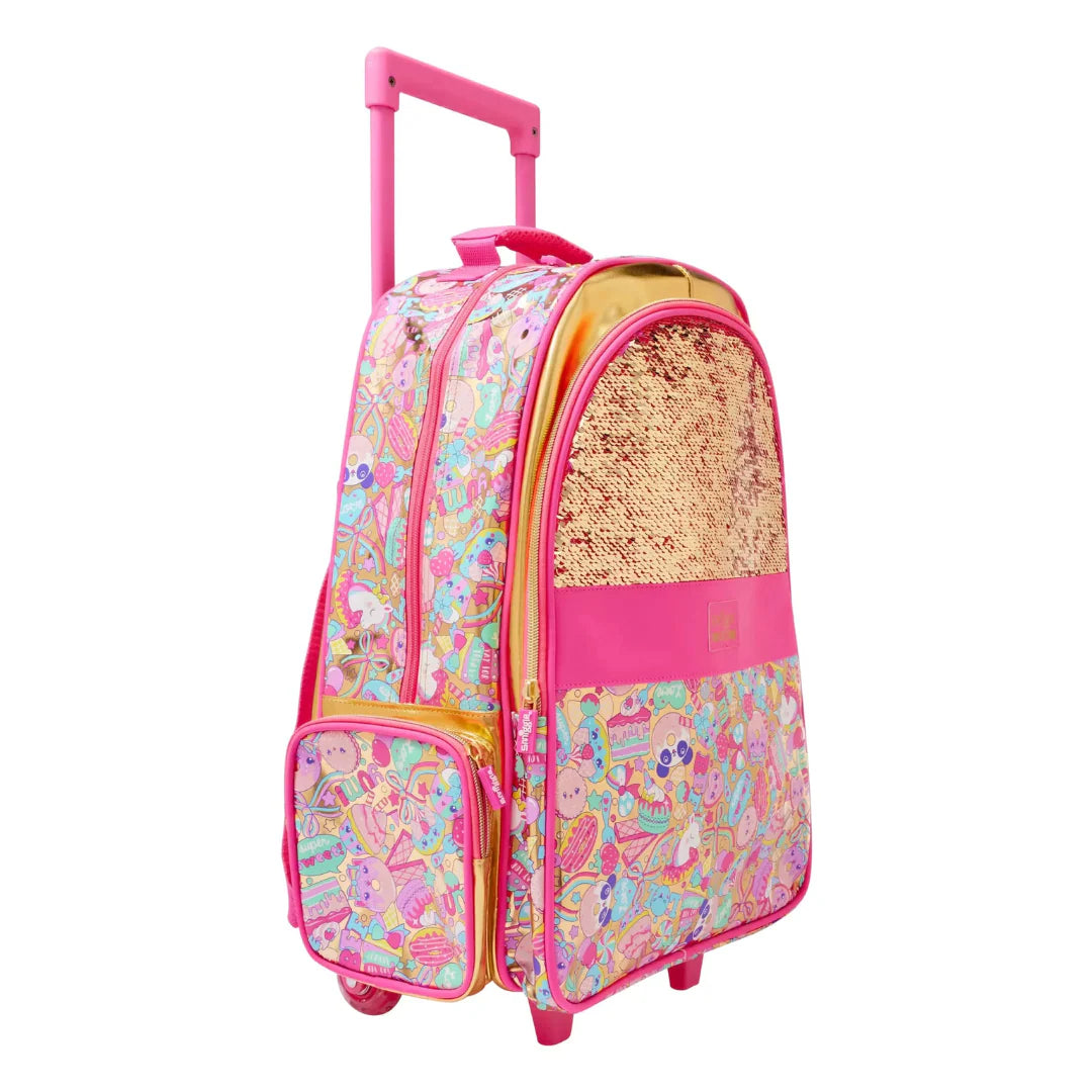 Smiggle Kids Trolley School Bag with Wheels - GOLDEN SEQUENCE
