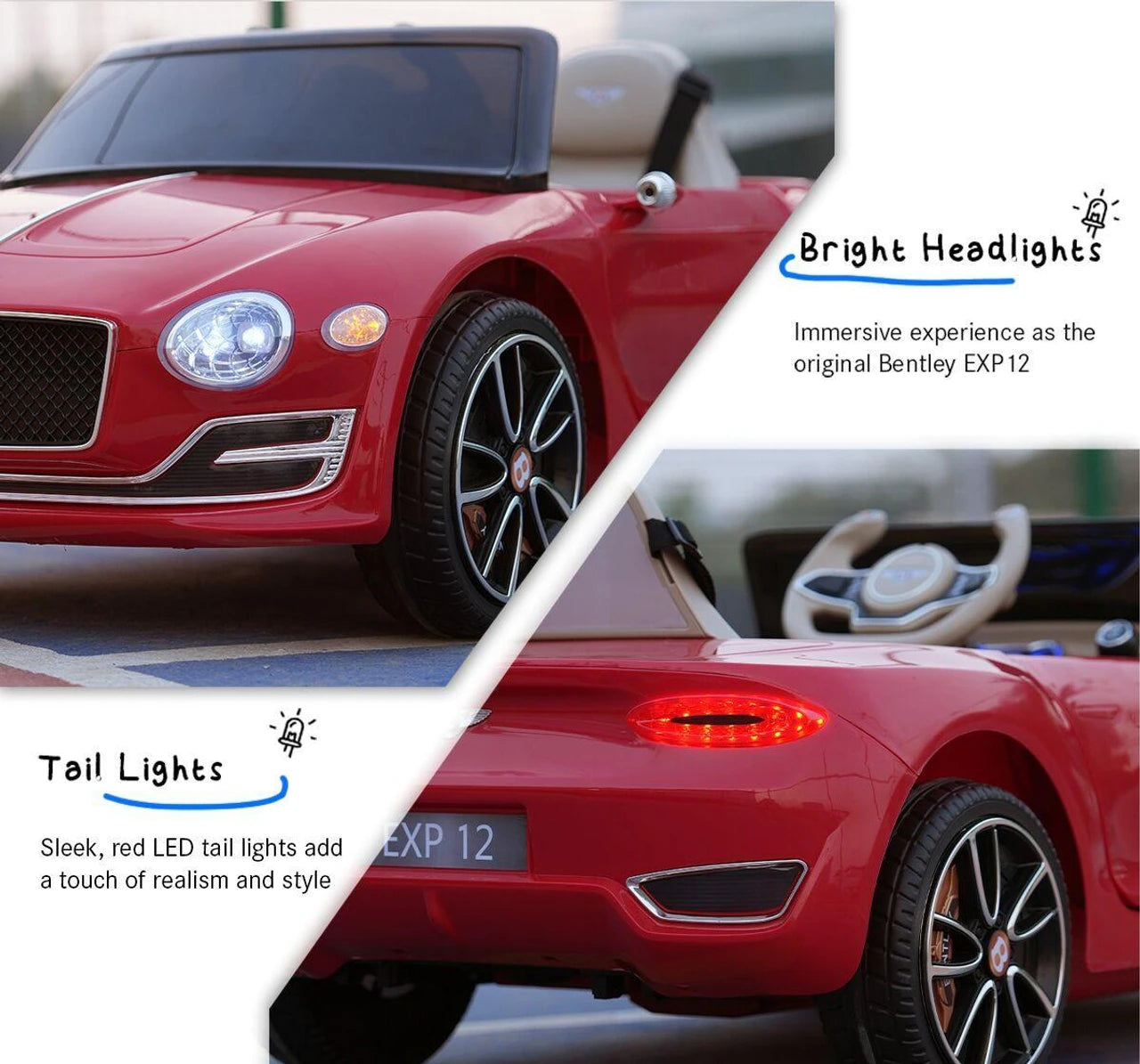 EMotorad Formula Fun BENTLEY EXP12 Kids Ride On CAR (Red)