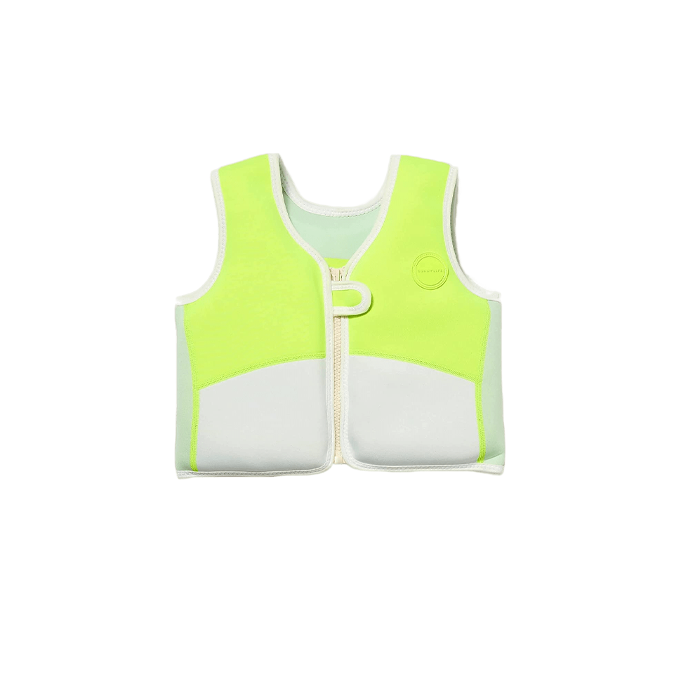 SUNNYLiFE neon Color Swim Vest 1-2 Shark Tribe Blue Neon Citrus