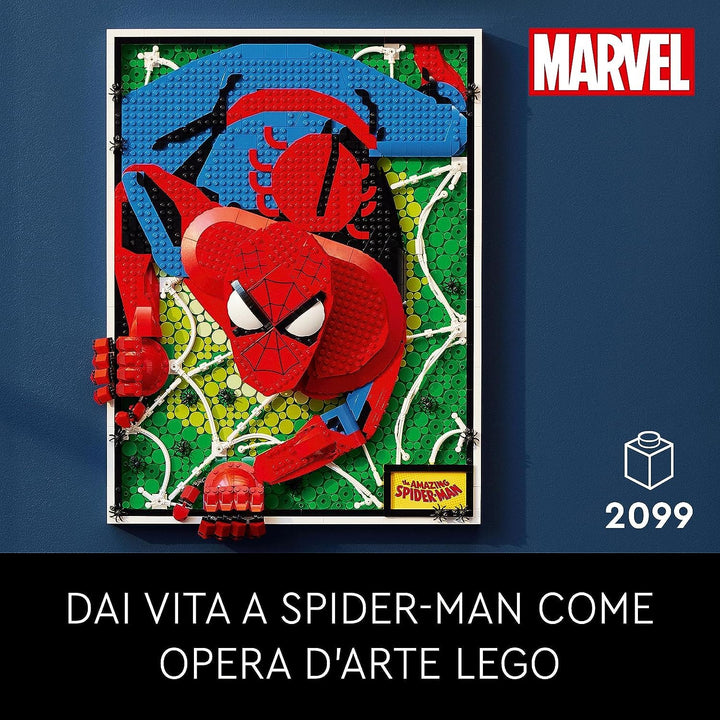 Lego 31209 Art The Amazing Spider-Man 3D Wall Art Set, Build-Up Poster, Superhero Home Decoration, Manual Activity, Comic Book Gift for Teens and Adults