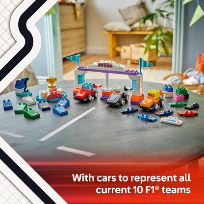 LEGO DUPLO Town F1 Team Race Cars & Drivers Building Toy Playset 10445