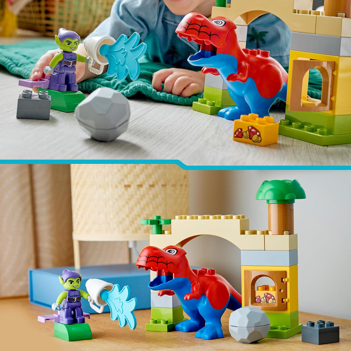 LEGO DUPLO Marvel 10463 Dinosaur Spidey-Rex vs. Green Goblin Super Hero Playset, 25 Pieces, 2+