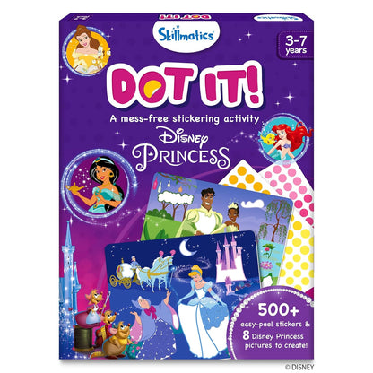 Skillmatics Dot It Sticker Art Activity - Disney Princess, Mess-Free Fun for Kids, 500+ Stickers, Craft Kits, DIY Activity, Travel Toys, Gifts for Boys & Girls Ages 3, 4, 5, 6, 7(PACK OF 5)
