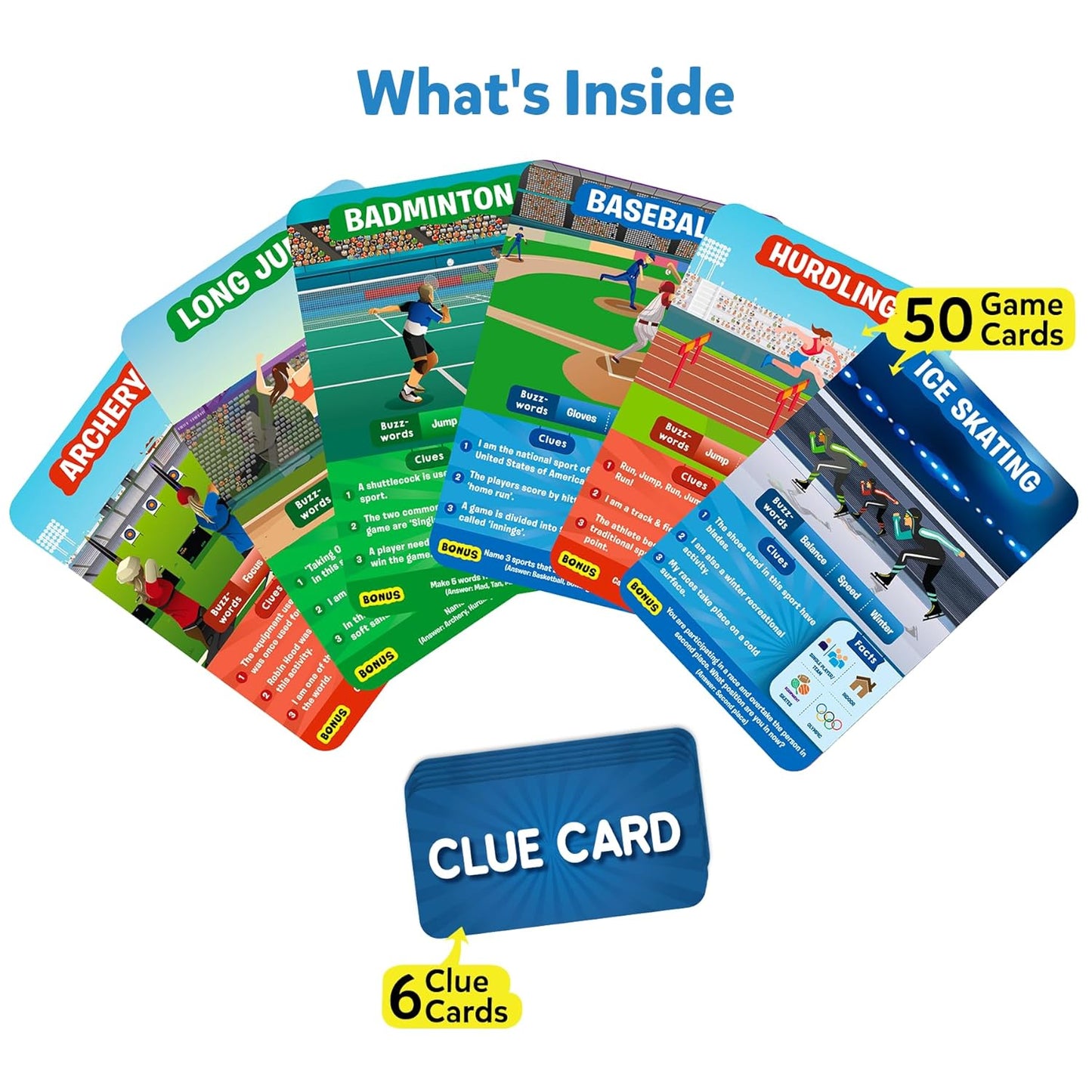 Skillmatics Guess in 10 Sports, Perfect for Boys, Girls, Kids, and Families Who Love Card Games, Toys, Travel Games, Gifts for Ages 6, 7, 8, 9 and Up(PACK OF 5)
