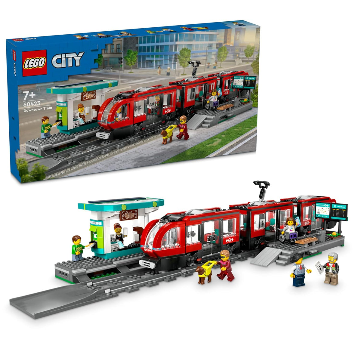 LEGO City 60423 Downtown Streetcar & Station Building Set