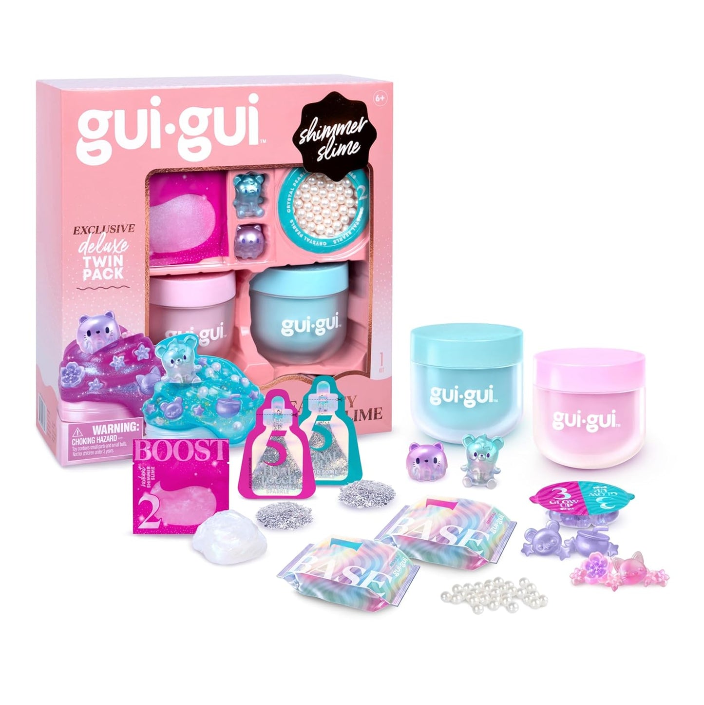 GUI GUI Slime Kit Shimmer Deluxe 2-Pack, Iridescent Slimes