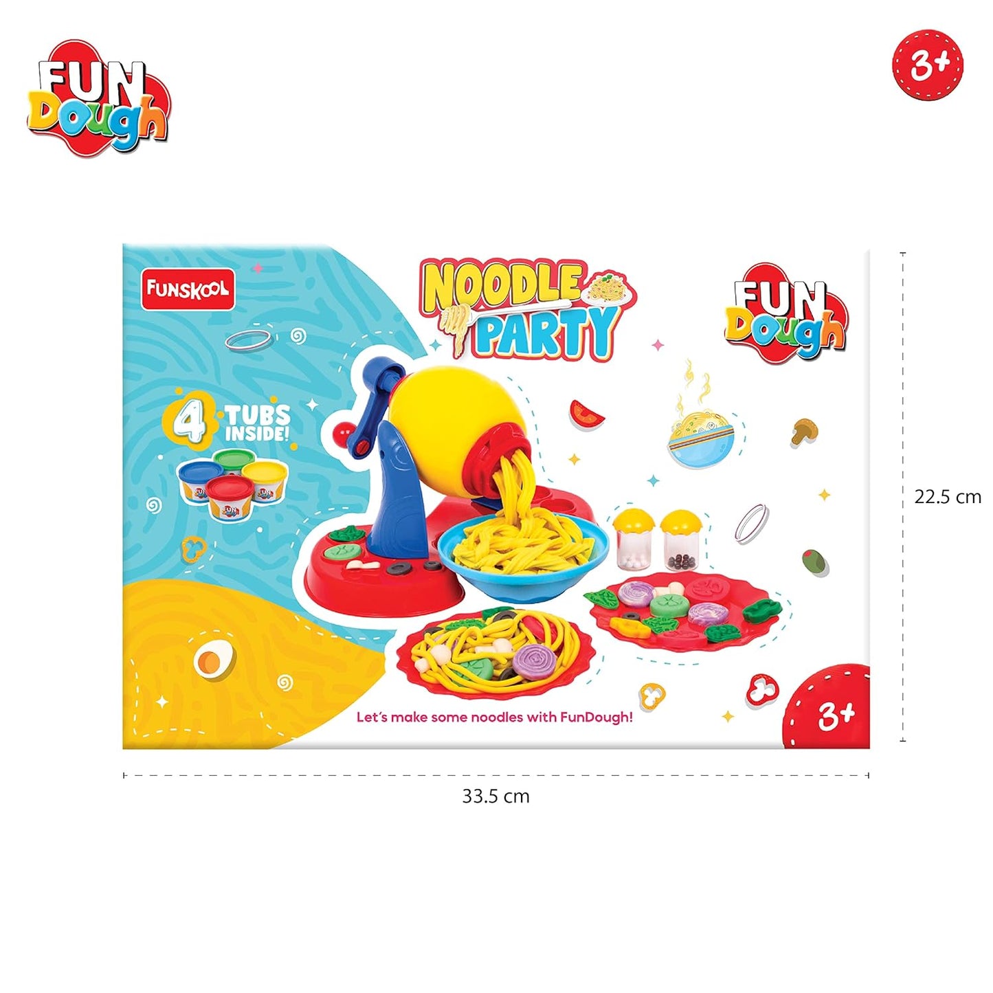 Fundough  Noodle Party, Play Set for Kid (PACK OF 6)