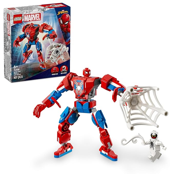 LEGO Marvel Spider-Man Mech vs. Anti-Venom Buildable Toy Figure Set 76308
