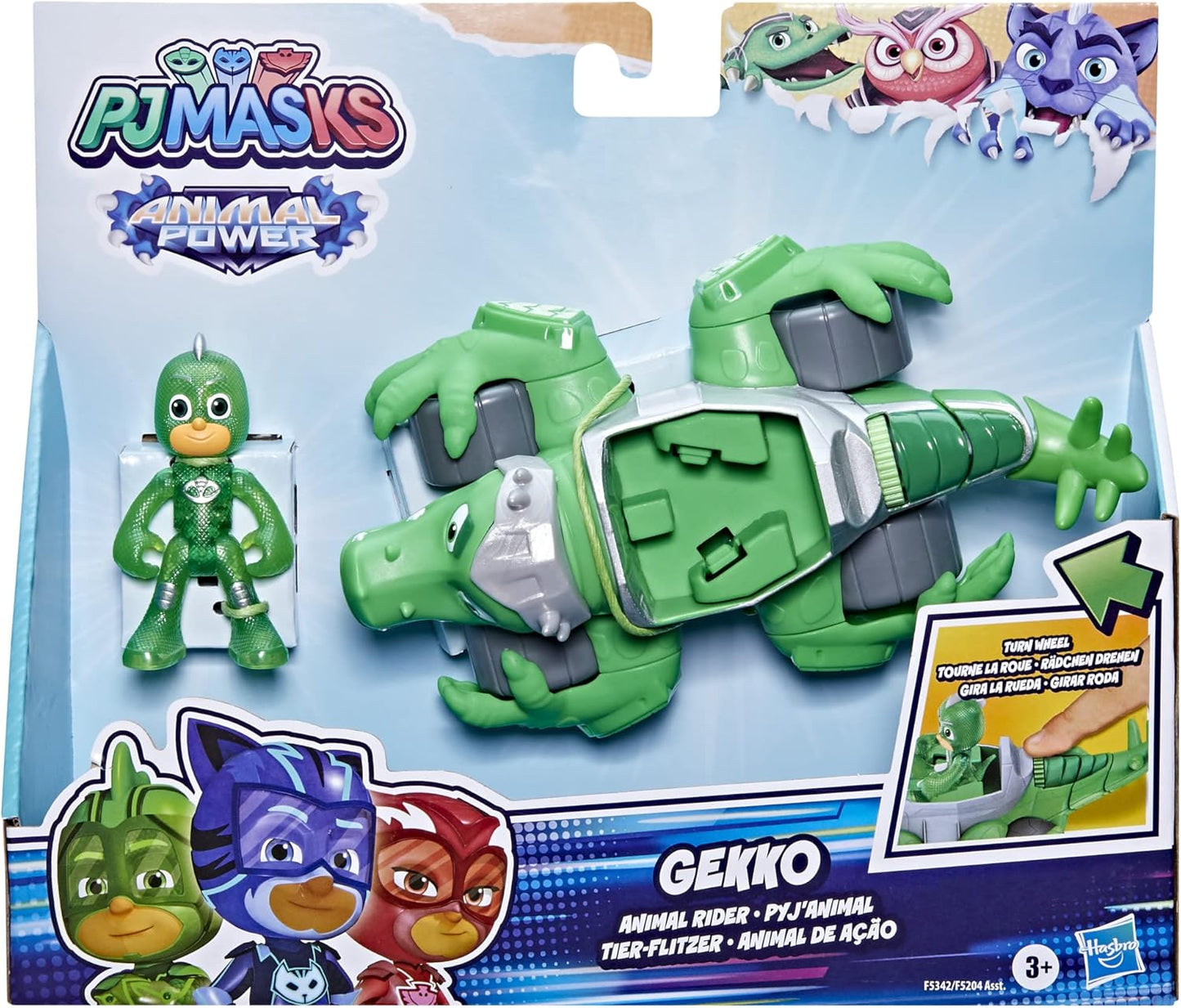PJ Masks Animal Power Gekko Animal Rider Deluxe Vehicle Preschool Toy, Power Lizard Toy with Gekko Action Figure, Ages 3 and Up