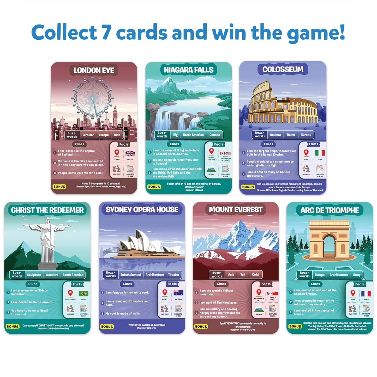 Skillmatics Card Game - Guess in 10 Legendary Landmarks, Gifts for 8 Year Olds and Up, Quick Game of Smart Questions, Fun Family Game(PACK OF 5)