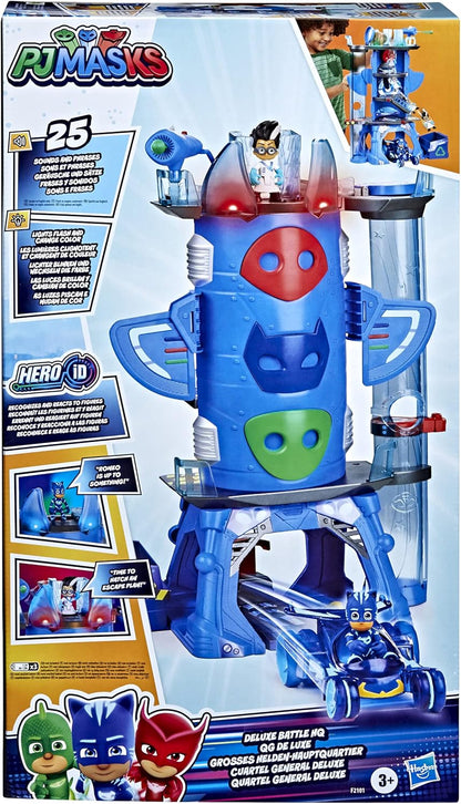 PJ Masks Deluxe Battle HQ Preschool Toy, Headquarters Playset with 2 Action Figures, Cat-Car Vehicle, and More for Kids Ages 3 and Up