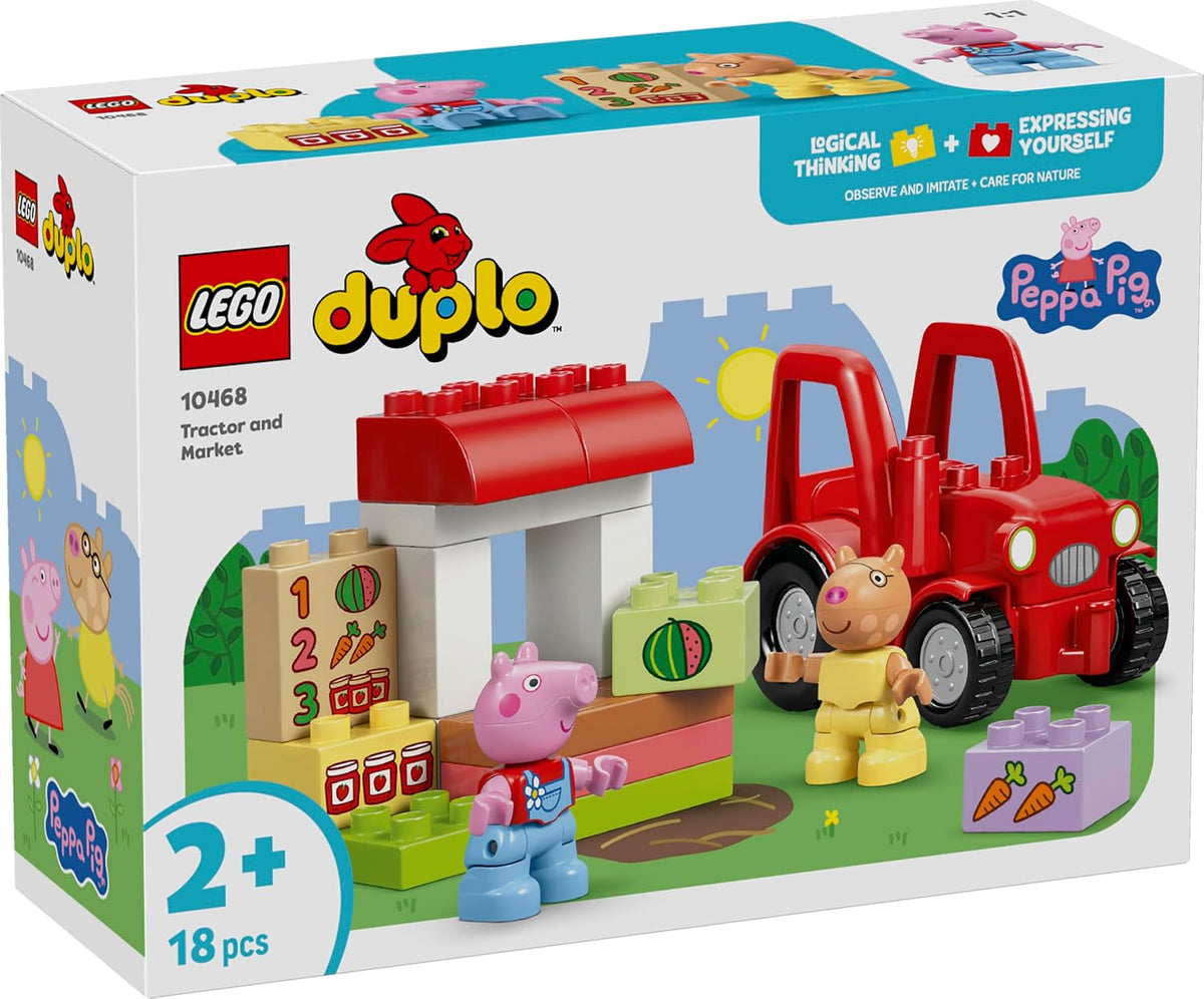 LEGO DUPLO Peppa Pig 10468 Tractor & Market Farm Playset, 18 Pieces, 2+