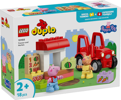 LEGO DUPLO Peppa Pig 10468 Tractor & Market Farm Playset, 18 Pieces, 2+