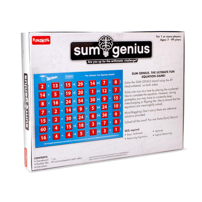 Sum Genius, Strategy Game, Board Game for Kids (PACK OF 6)