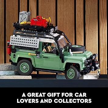 Lego Icons Land Rover Classic Defender 90 10317 Model Car Building Set for Adults and Classic Car Lovers, This Immersive Project Based on an Off-Road Icon Makes a Great or Her
