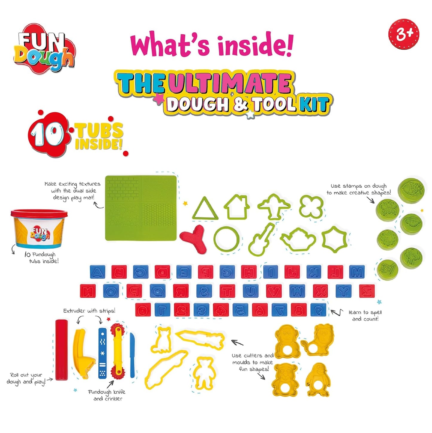 Fundough The Ultimate Dough & Tool Kit, Play Set for Kid (PACK OF 4)