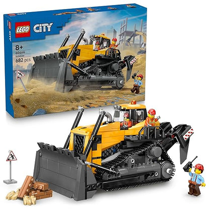 LEGO City Yellow Bulldozer Construction Site Building Toy Playset 60466
