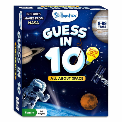 Skillmatics Guess in 10 NASA Space, Perfect for Boys, Girls, Kids & Families Who Love Card Games, Educational Toys, Travel Games, Gifts for Ages 8, 9, 10 and Up(PACK OF 5)