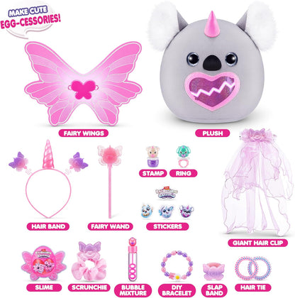 Eggzania Fairy Mania (Koala) by ZURU, Plush Toy, Collectible Plush, Surprise Eggs, Wearable Accessories, Slime, Toys for Girls