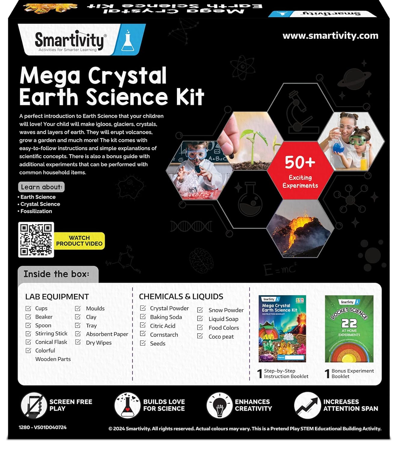 Smartivity Mega Crystal Earth Science Kit | Explore Earth, Crystal, and Fossilization Concepts | Birthday Gift for Boys & Girls I STEM Educational DIY Science Toys for Kids Ages 8,9,10,11,12,13,14(PACK OF 6)