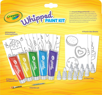 Crayola Kids Painting Kit Children’s Art Supplies, Craft Kit for Kids, DIY Whipped Paint Set, Canvas & Colour Sheets, Punch-Out Art Sheets, Creative Painting Toys, Non-Toxic Paint