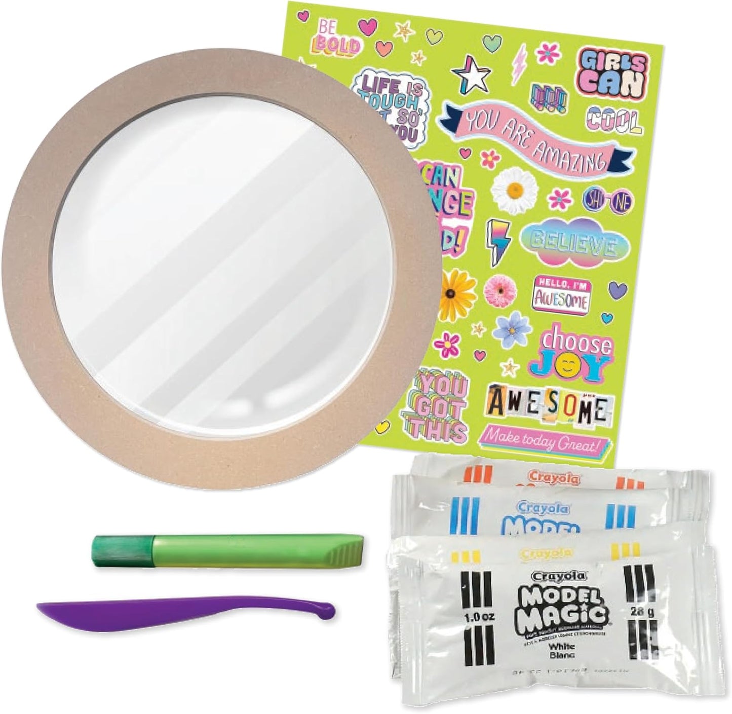 Crayola Creations Model Magic Daisy Mirror Kit for 8+ Years, DIY Kit for Kids, Gift