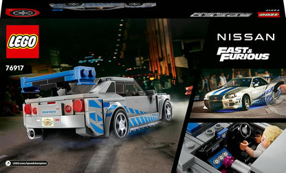 LEGO Speed Champions 76917 2 Fast 2 Furious Nissan Skyline GT-R R34 Car, 319 Pieces, 9+