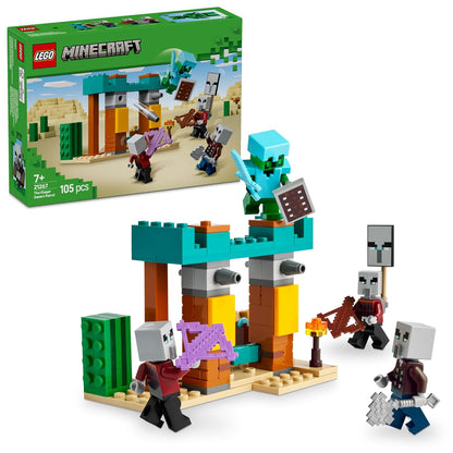 LEGO Minecraft 21267 The Illager Desert Patrol Battle Playset, 105 Pieces, 7+