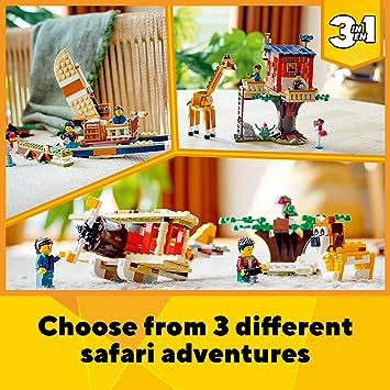 LEGO Creator 3in1 Safari Wildlife Tree House 31116 Building Kit (397 Pieces)