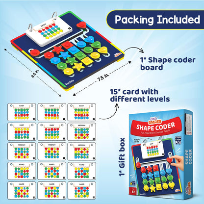 Smartivity Shape Coder Puzzle Toy for Kids 6,7,8,9,10,11,12 Years | 15 Challenge Cards, 5 Columns & Colored Shapes | Logical Thinking & Colour Matching Brain Game | Travel-Friendly Educational Gift(PACK OF 6)