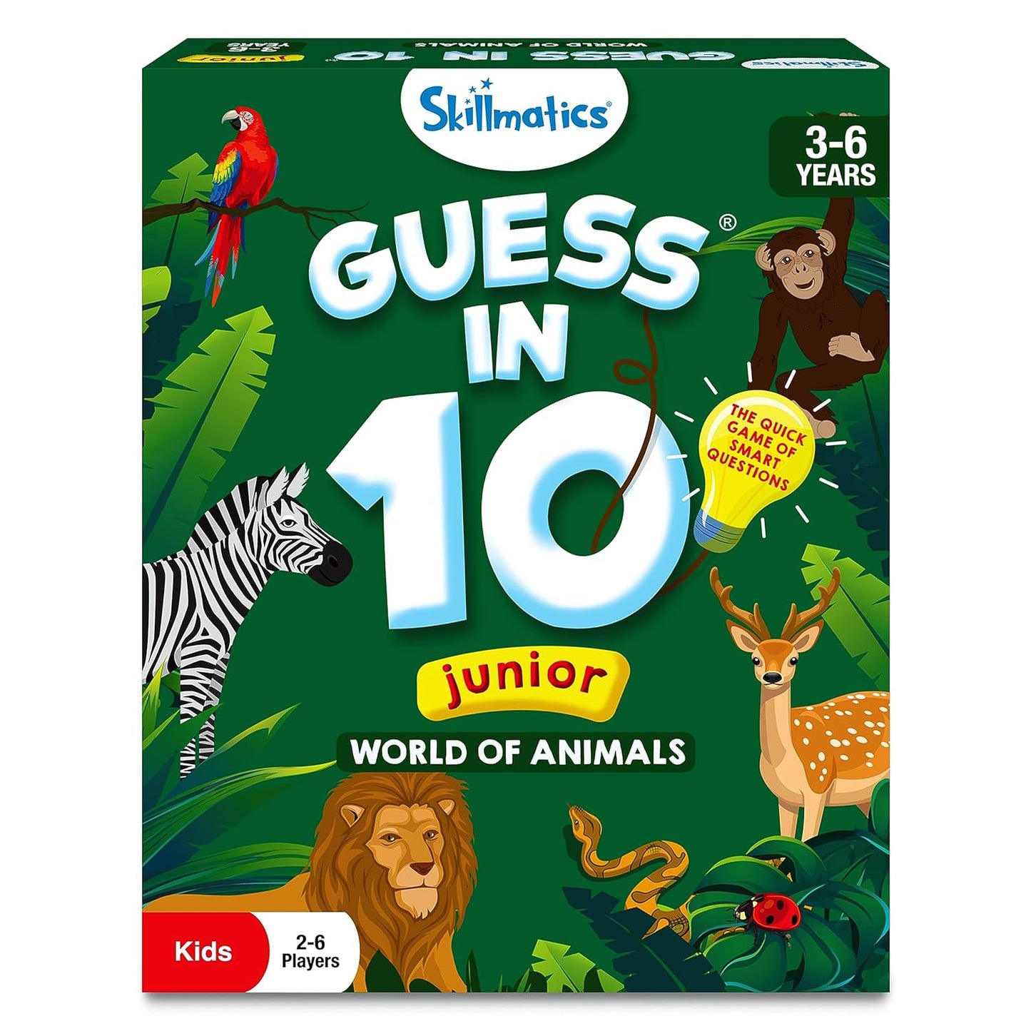 Skillmatics Guess in 10 Junior World of Animals, Gifts for Kids, Boys, Girls Who Love Board Games, Card Games, Educational Toys, Travel Game for Ages 3, 4, 5, 6(PACK OF 5)