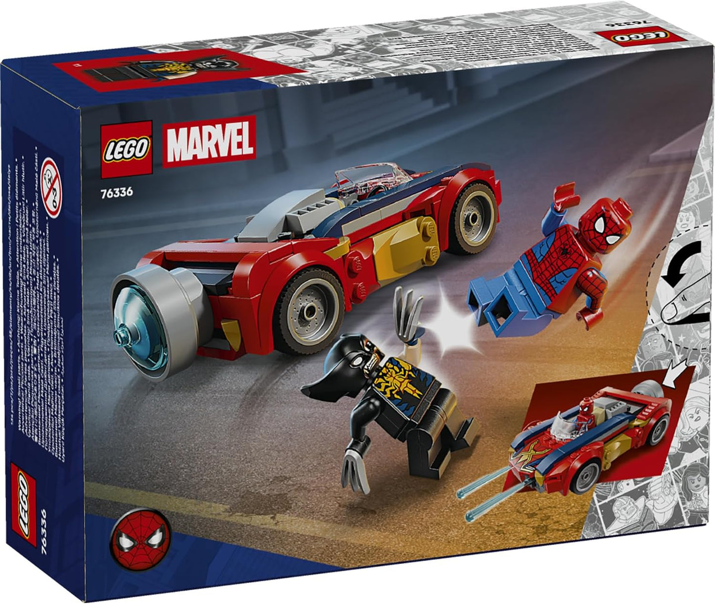 LEGO Marvel Spider-Man Car vs. Venomized Wolverine 76336 Super Hero Building Toy for Boys and Girls Aged 7+ - Spider-Man Supercar Playset with 2 Minifigures