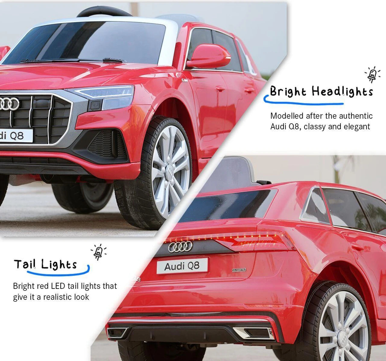 E motored AUDI Q8 Kids Ride On car