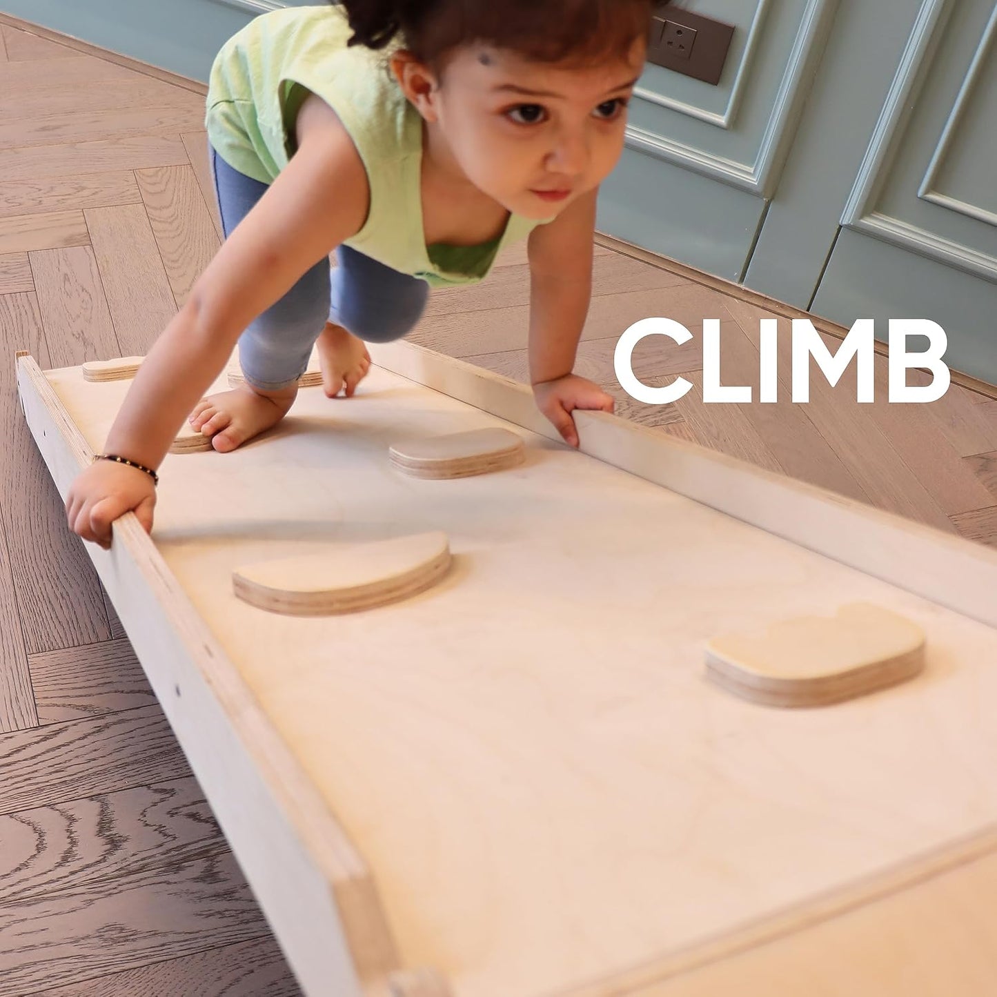 Curious Cub Foldable 4 in 1 Jungle Gym Set for Kids - Durable Climbing Triangle for Toddlers, Colorful Climbing Toys Indoor with Swing, Climb, Ramp & Slide