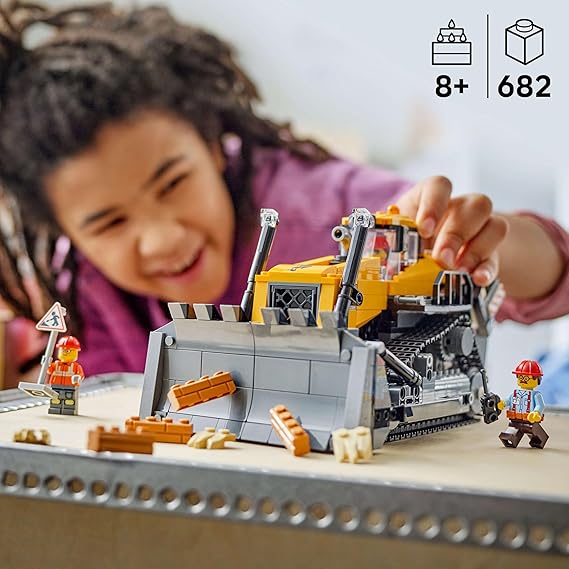 LEGO City Yellow Bulldozer Construction Site Building Toy Playset 60466