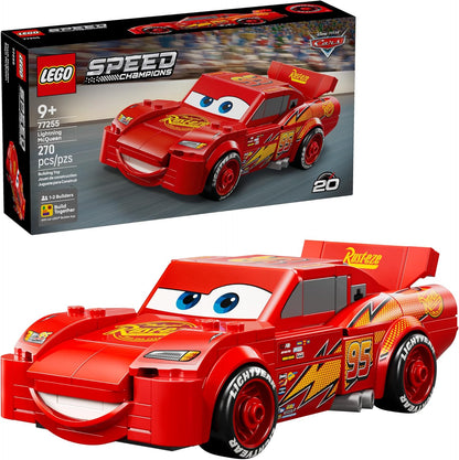 LEGO Speed Champions Lightning McQueen Toy - Disney Pixar Cars Building Blocks for Kids, Boys & Girls, Ages 9+ - Pretend Play Race Car & Bedroom Shelf Display - 77255