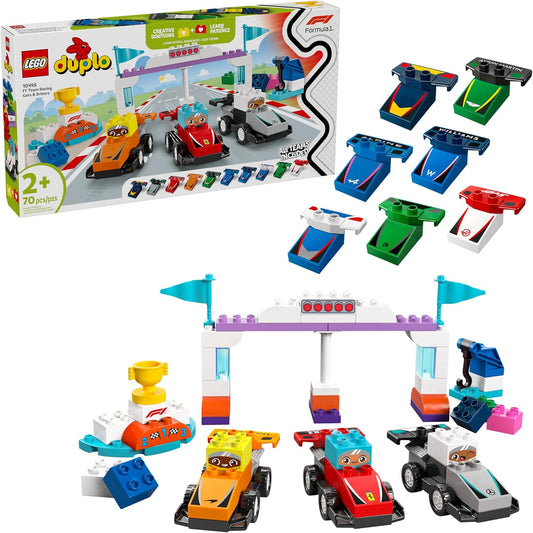 LEGO DUPLO Town F1 Team Race Cars & Drivers Building Toy Playset 10445