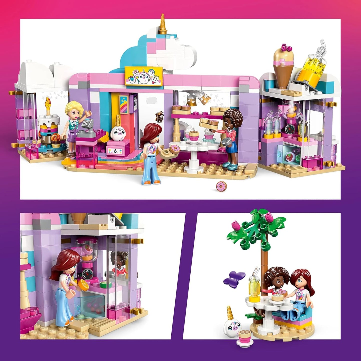 LEGO Friends Unicorn Dream Café Building Set - Pretend Play Unicorn Toy with 3 Minidolls - 42684