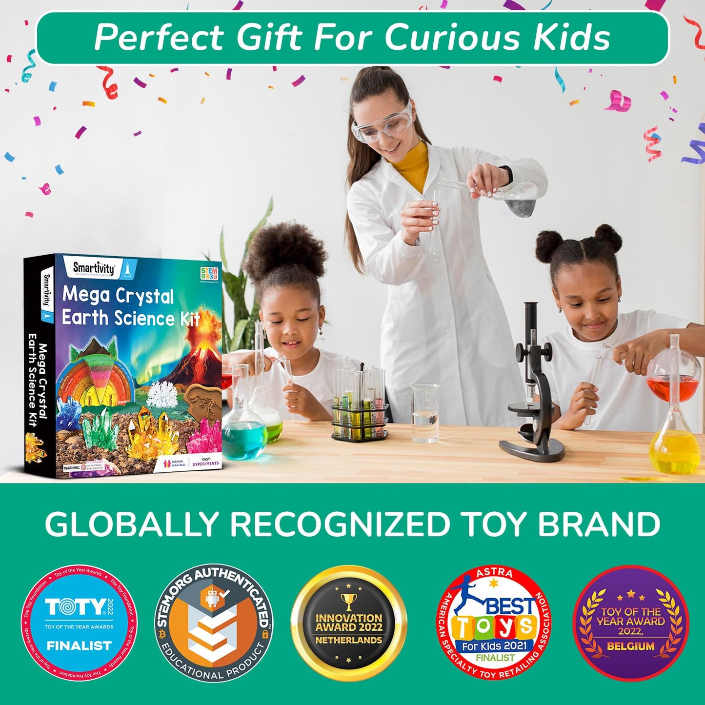 Smartivity Mega Crystal Earth Science Kit | Explore Earth, Crystal, and Fossilization Concepts | Birthday Gift for Boys & Girls I STEM Educational DIY Science Toys for Kids Ages 8,9,10,11,12,13,14(PACK OF 6)