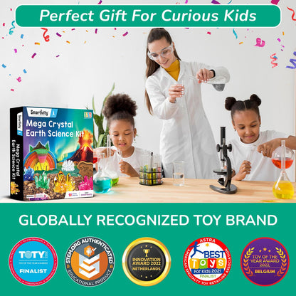Smartivity Mega Crystal Earth Science Kit | Explore Earth, Crystal, and Fossilization Concepts | Birthday Gift for Boys & Girls I STEM Educational DIY Science Toys for Kids Ages 8,9,10,11,12,13,14(PACK OF 6)