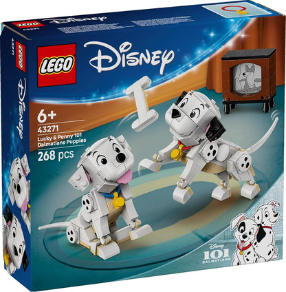 LEGO Disney 43271 Lucky & Penny 101 Dalmatians Puppies Building Set, 268 Pieces, 6+