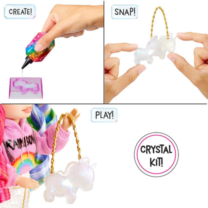 Rainbow High Creative Crystals Fashion Doll with DIY Crystal Accessories – Collectible Doll