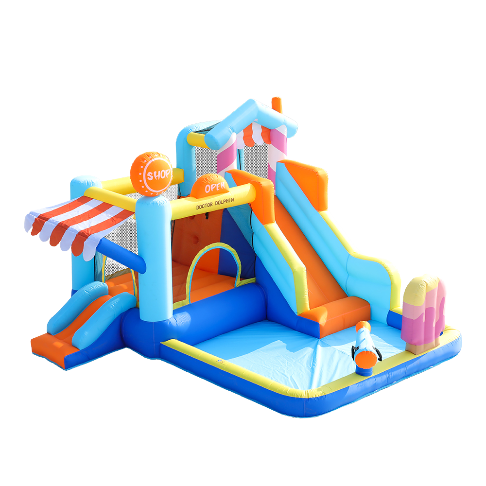 Candy House Inflatable Water Park for Kids with Slide, Pool & Water Cannon