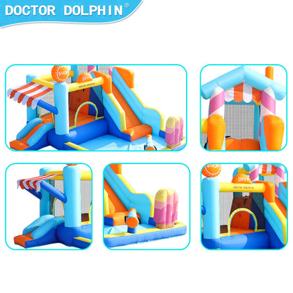 Candy House Inflatable Water Park for Kids with Slide, Pool & Water Cannon
