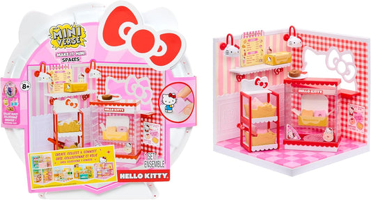 MGA's Miniverse Make It Mini Spaces Hello Kitty - Building Kit, Customisable, Craft, Room, Hobby, Collector, Display, Non-Edible, for Collectors and Children from 8 Years