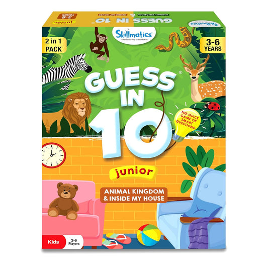 Skillmatics Card Game : Guess in 10 Junior Animals & Inside My House Combo | Gifts, Super Fun & Educational for Kids Ages 3-6(PACK OF 5)