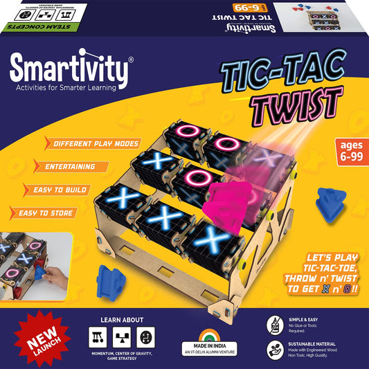 Smartivity Tic Tac Twist STEM DIY Fun Game for Kids 6 to 12, Birthday Gift for Boys & Girls Age 6-8-10-12, Science & Educational Activity Game, Made in India(PACK OF 6)