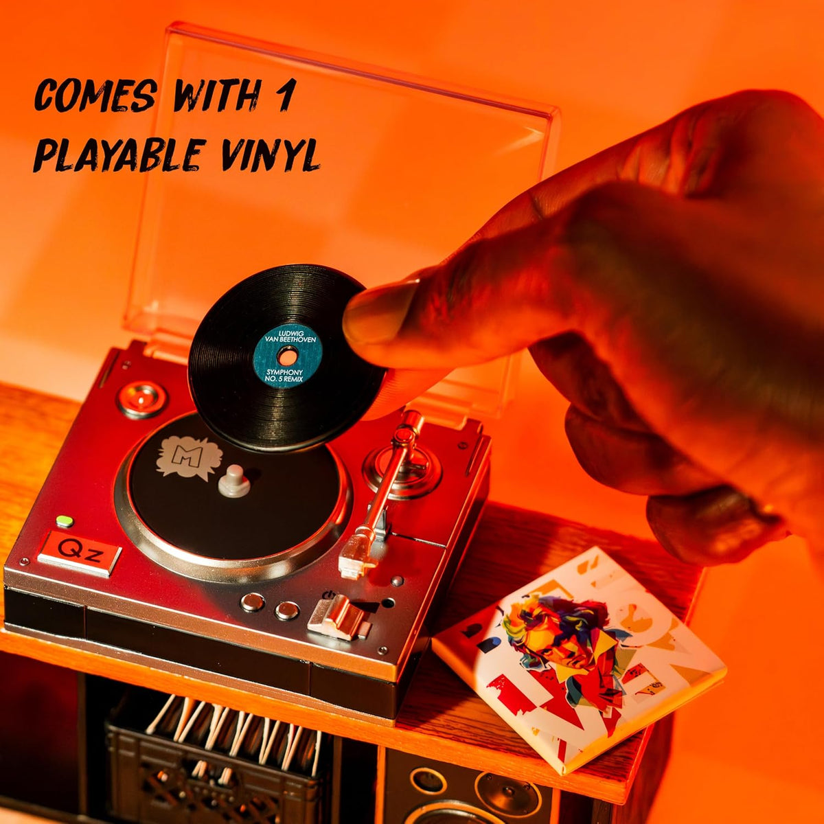 MGA’s Miniverse Real Music Mini Record Player with Beethoven Vinyl – Collectible Music Set