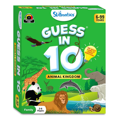 Skillmatics Card Game - Guess in 10 Animal Kingdom, Gifts for 6 Year Olds and Up, Quick Game of Smart Questions, Fun Family Game(PACK OF 5)