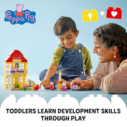 LEGO DUPLO Peppa Pig Birthday House Playset 10433 Building Blocks Toys for 2+ Gift for Boys and Girls